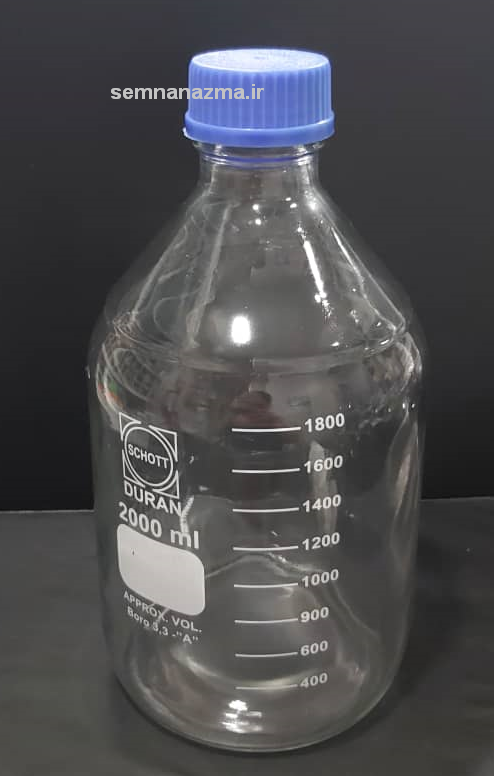 شیشه درب پیچدار  (بطری درب آبی) 2000 میلی‌لیتری 