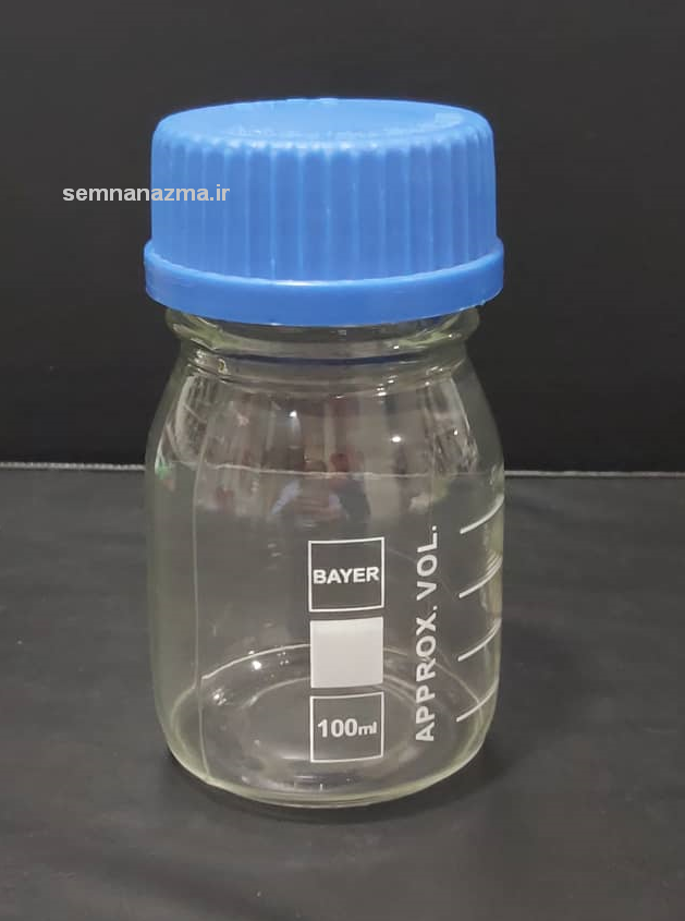 شیشه دربپیچدار  (بطری درب آبی) 100 میلی‌لیتری