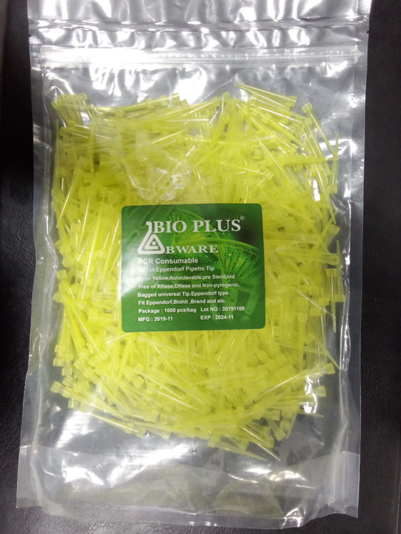 نوک سمپلر زرد RNase DNase Free بسته 1000 عددی