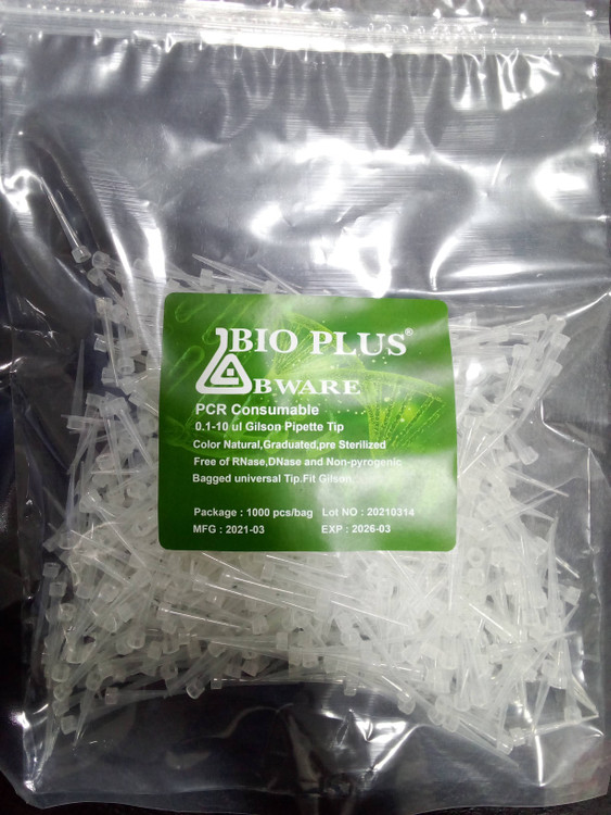 نوک سمپلر کریستالی RNase DNase Free پایه کوتاه بسته 1000 عددی